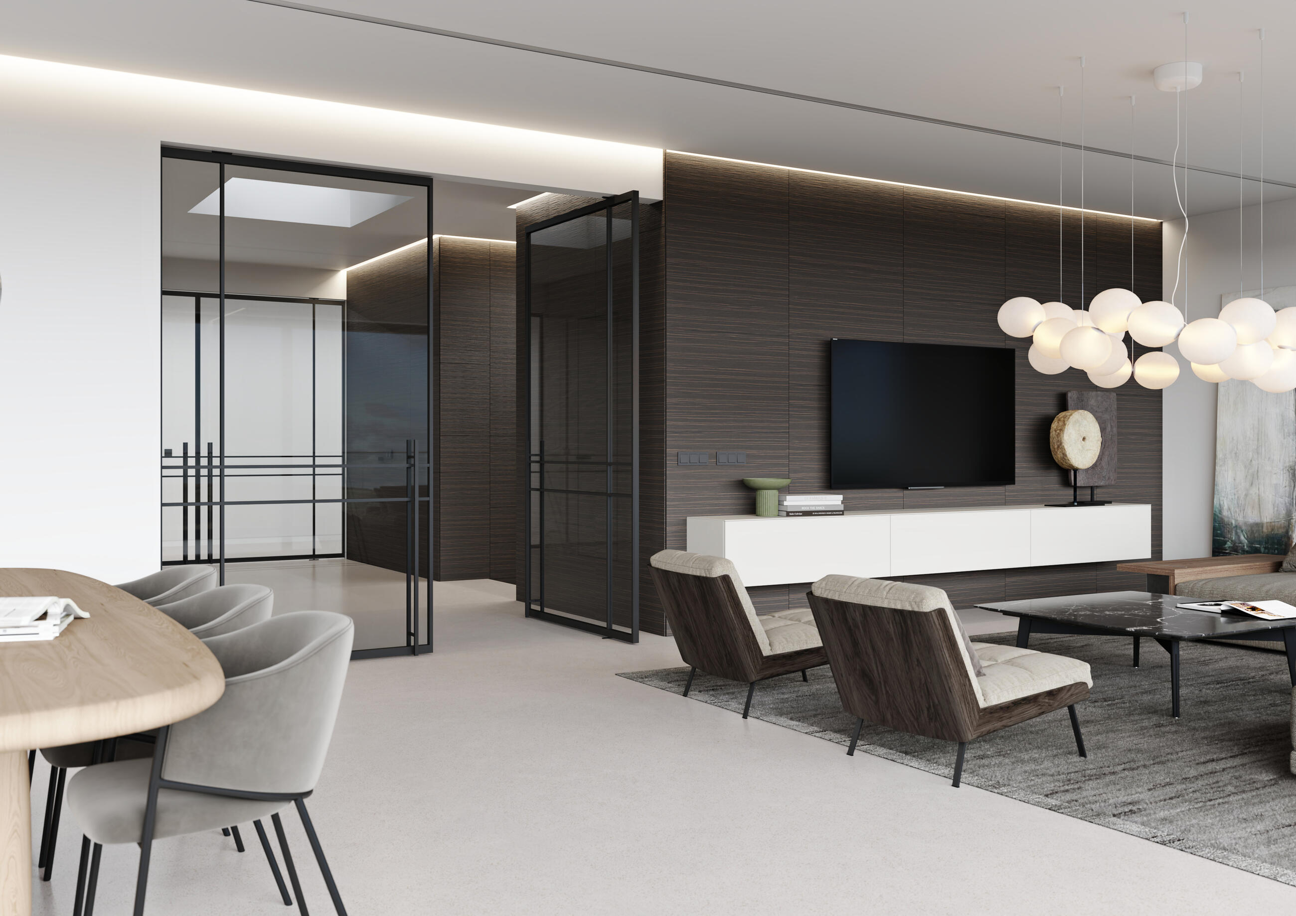 Opláštění obkladu Efekta reliéfní dýhou Latho