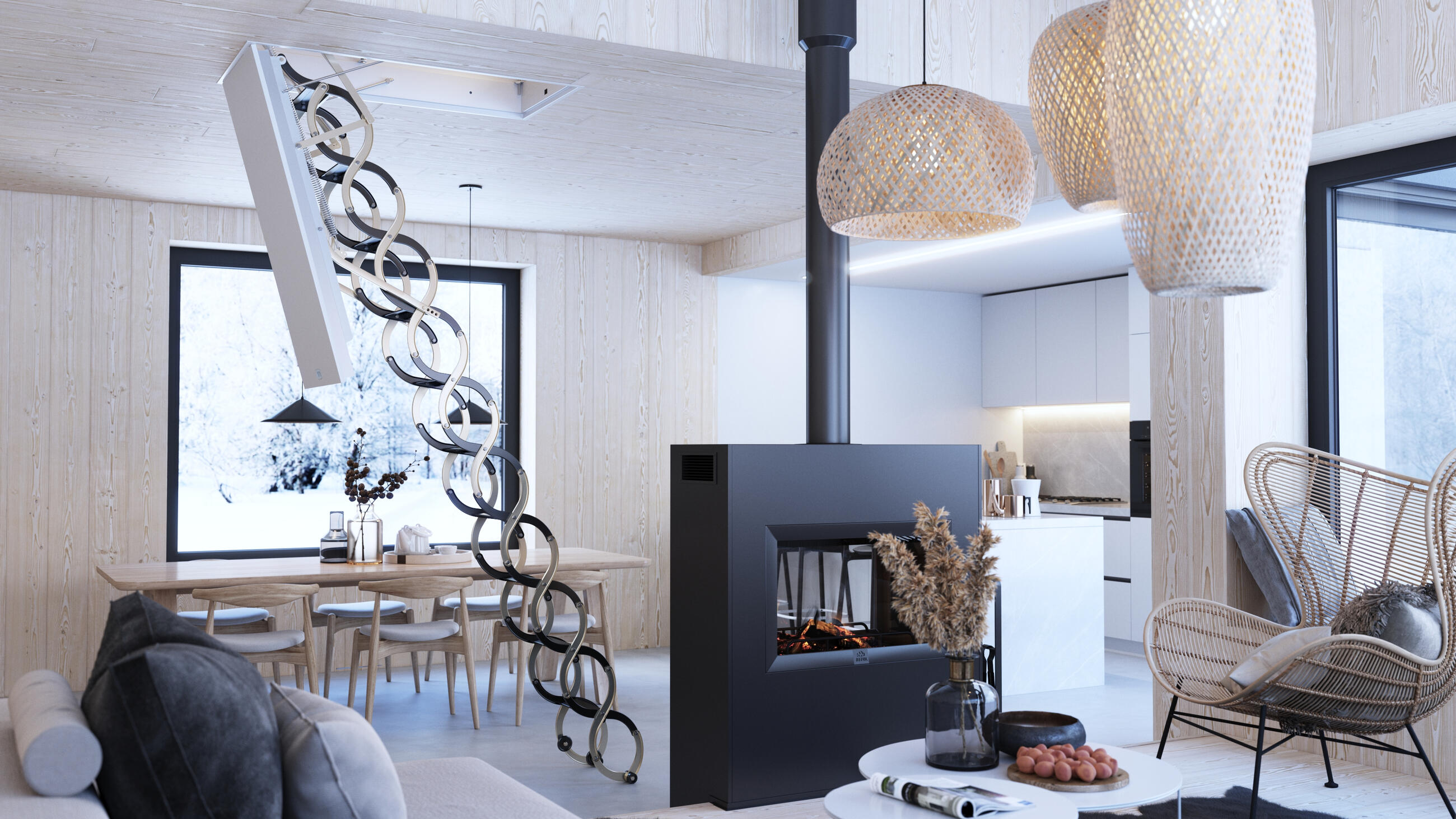 Feuerhemmende Dachbodentreppe Lusso PP