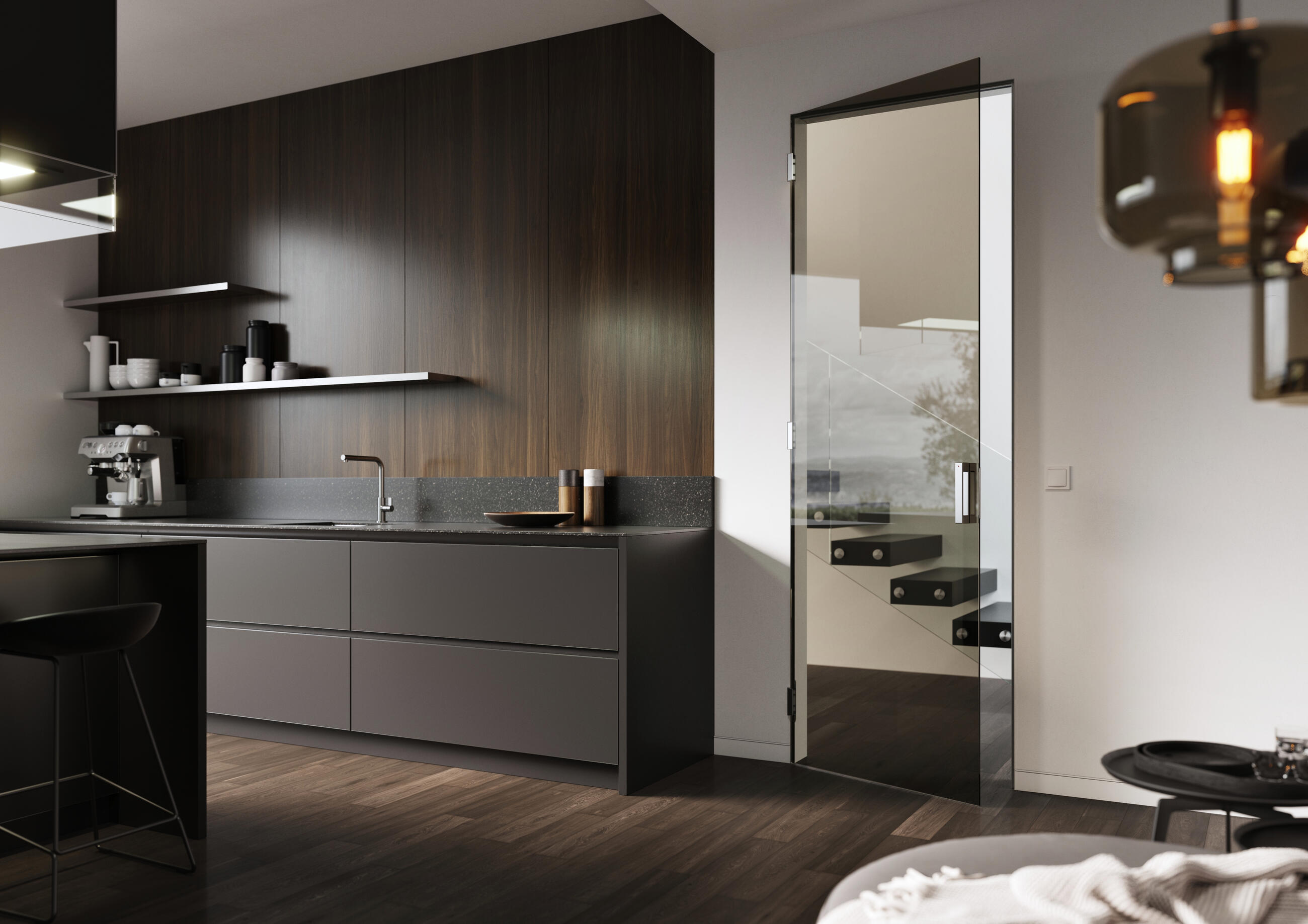 Verdeckte Zarge Aktive glass