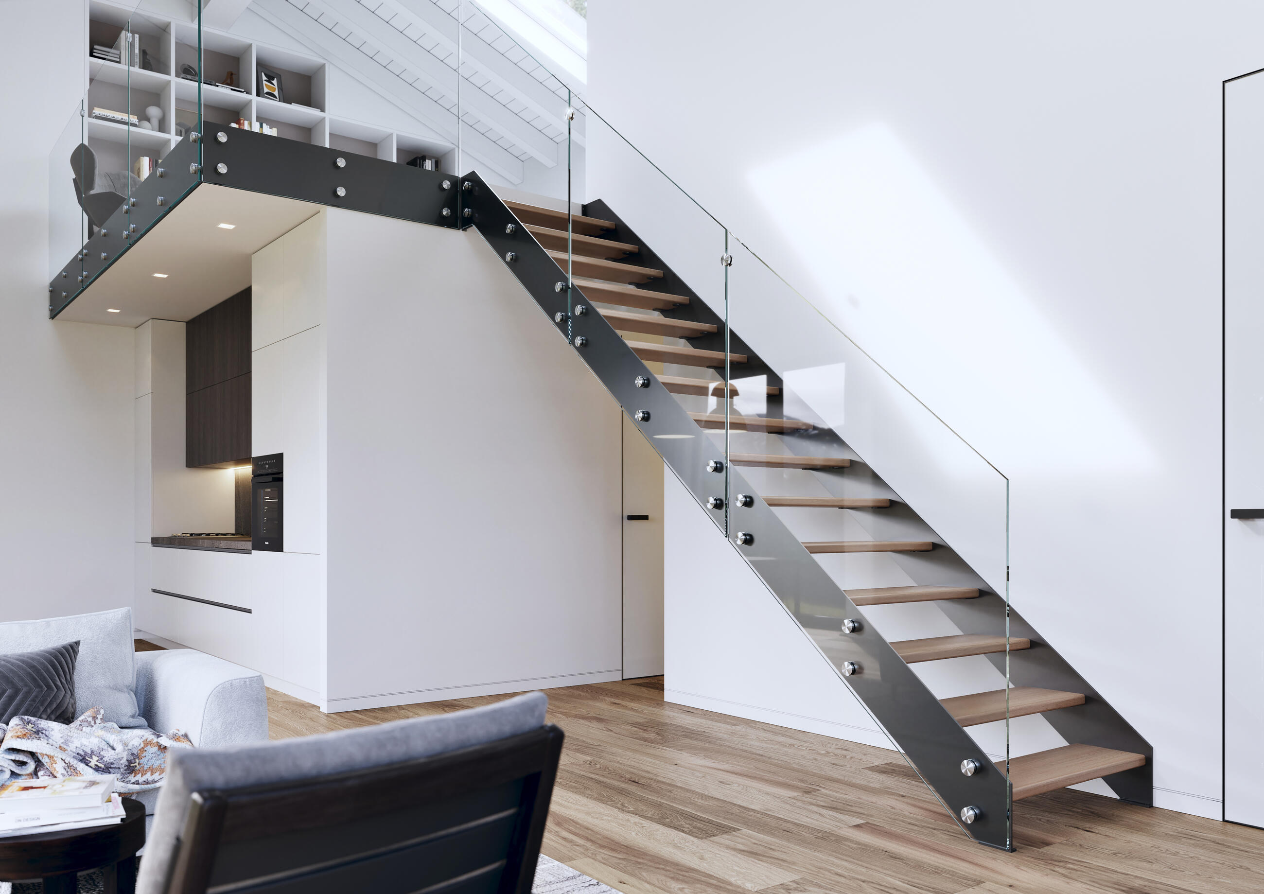 Kombinierte Innenraum-Wangentreppe Laser 1020